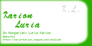 karion luria business card
